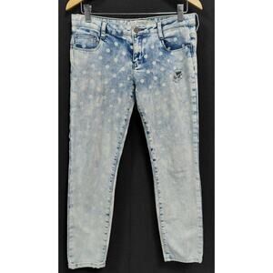 Trafaluc Skinny Jeans Light Wash Women Polka Dot Denim Size 6